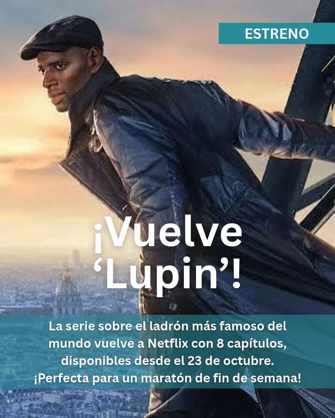 🕵️‍♂️ ‘Lupin’ temporada 4 ya está en Netflix con ocho episodios nuevos. Assane Diop sigue en prisión, ¡pero unos robos firmados con el nombre de Lupin le obligan a volver al juego para demostrar que es inocente!

Han pasado más de tres años desde la parte 3. ¿Recuerdas cómo terminó todo? En laCritica.es repasamos lo imprescindible antes de empezar, te contamos qué sabemos de la nueva trama y quién vuelve al reparto ⚠️ Hacemos repaso de lo anterior, pero tranqui, que te avisamos antes de que puedas comerte algún spoiler 😜

👉 Puedes leer el artículo completo en laCritica.es, ¡tienes el link en nuestra bio!

#Lupin #LupinTemporada4 #Netflix #OmarSy #SeriesNetflix #Series