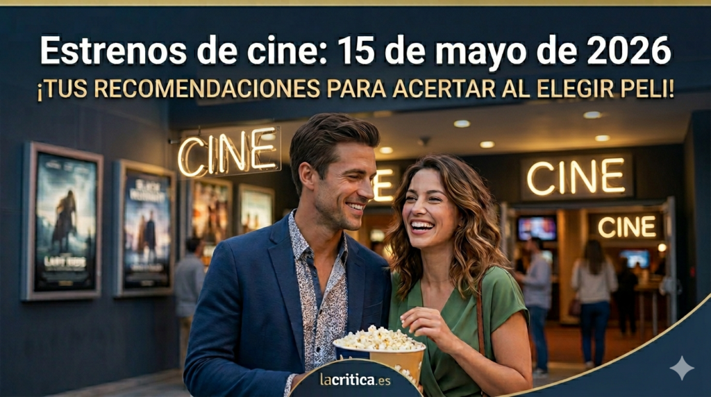 Pareja saliendo del cine comentando los estrenos de cine del 15 de mayo que han visto.