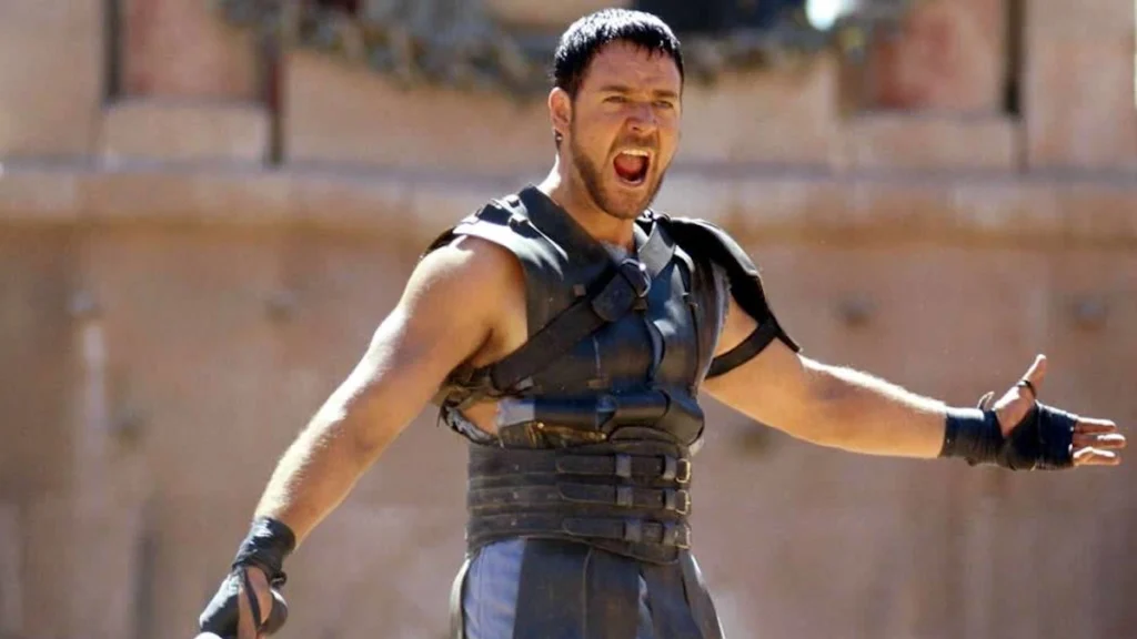 Imagen de Russell Crowe en 'Gladiator'.