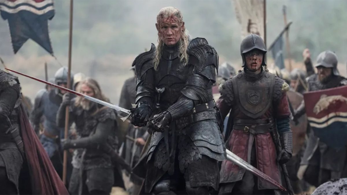 Daemon Targaryen cubierto de sangre en una escena de la temporada 3 de 'La casa del dragón'.