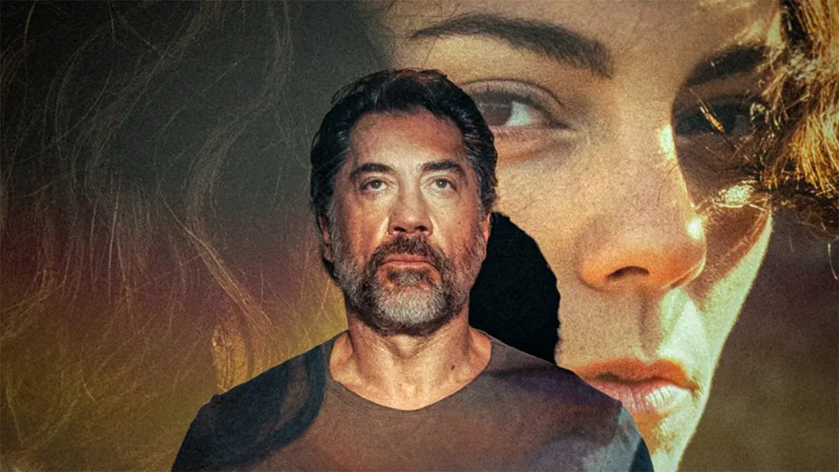 Póster de 'El ser querido', con Javier Bardem en primer plano y con Victoria Luengo justo detrás.