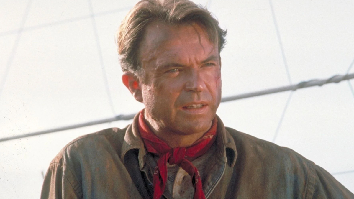 Sam Neill interpretando al doctor Alan Grant en una escena de 'Parque Jurásico'.