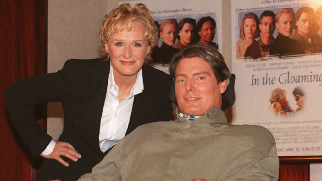 Glenn Close junto a Christopher Reeve.