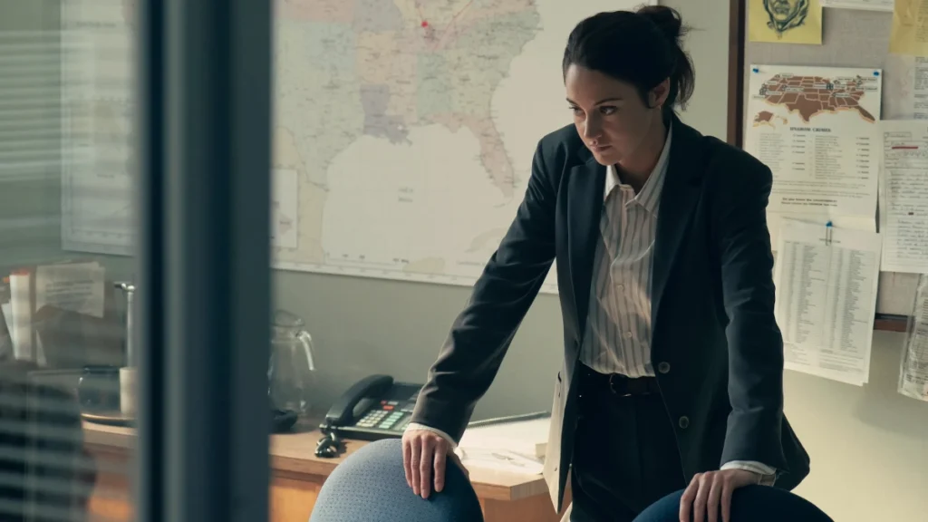 Shailene Woodley, como la agente del FBI Joanne Miller en 'Unabomber'.
