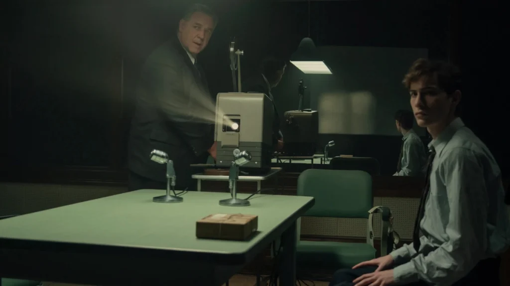 Russell Crowe y Jacob Tremblay, en 'Unabomber'.