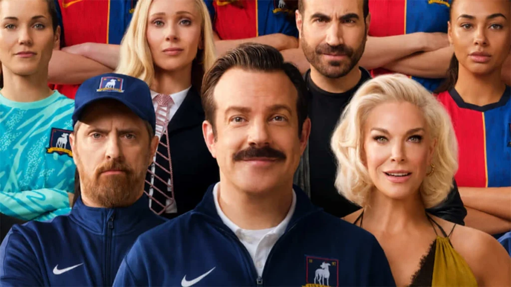 Reparto de la cuarta temporada de la serie 'Ted Lasso' de Apple TV, con Jason Suidekis a la cabeza.