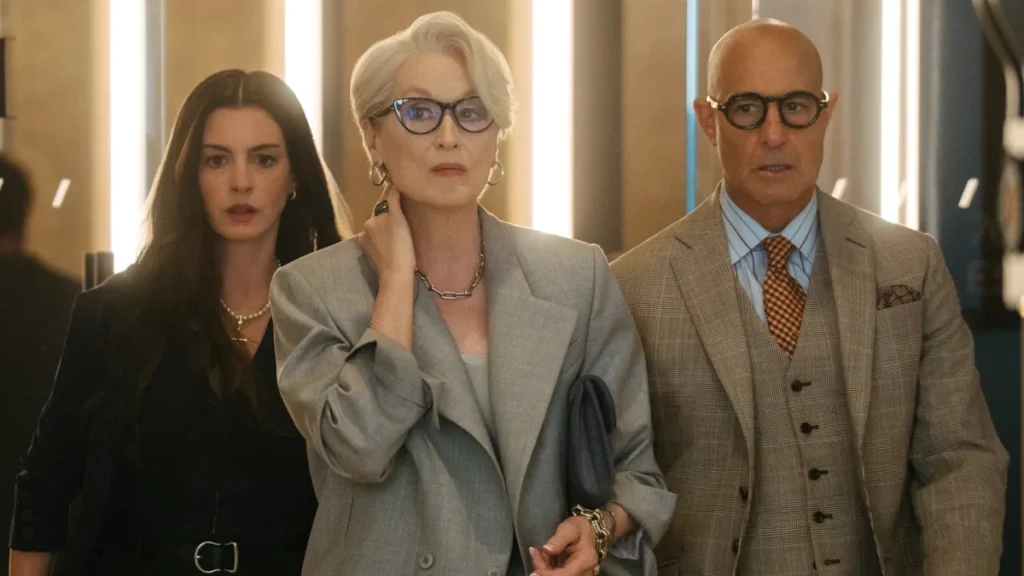 Anne Hathaway, Meryl Streep y Stanley Tucci, en 'El diablo viste de Prada 2'.