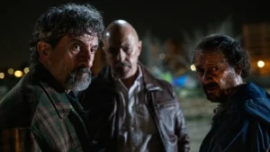 Luis Zahera, Roberto Álamo y Luis Callejo, en 'Leones en invierno'.