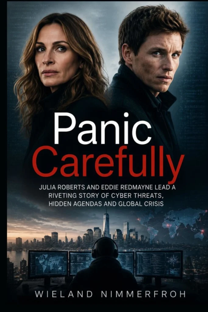 Cartel promocional de 'Panic Carefully', con Julia Roberts y Eddie Redmayne.