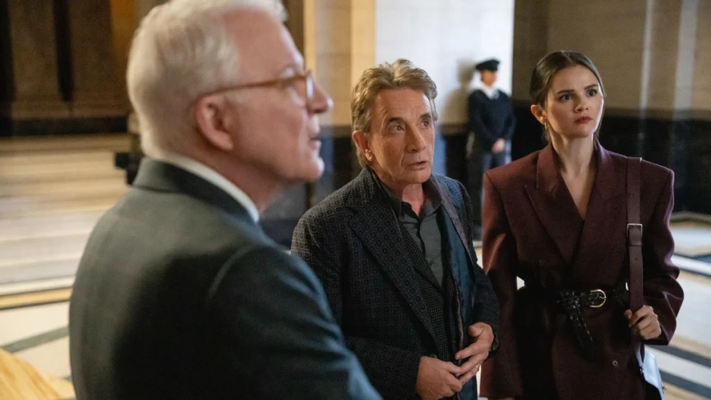 Selena Gomez, Steve Martin y Martin Short, protagonistas de 'Solo asesinatos en el edificio'.
