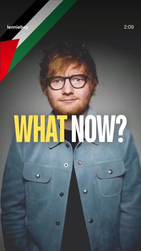 Imagen de Ed Sheeran compartida en Instagram por Javier Bardem.