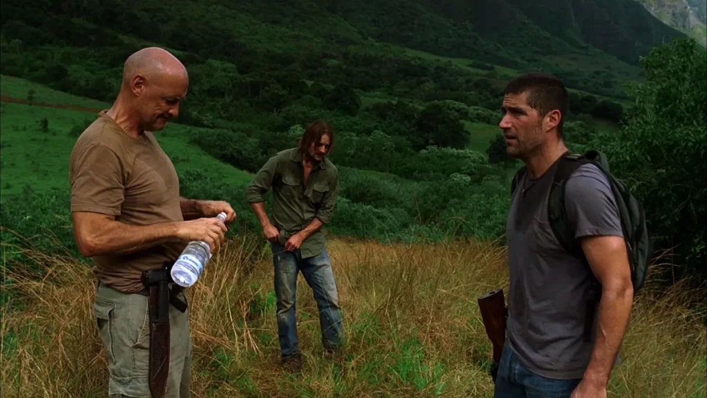 Los personajes de Locke, Sawyer y Jack.