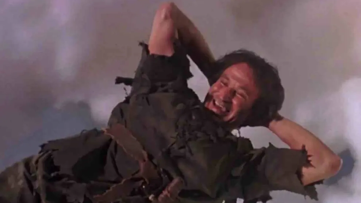 Robin Williams, como Peter Pan en 'Hook'.