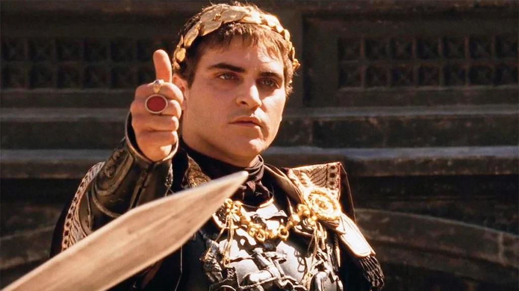 Joaquin Phoenix en 'Gladiator', una de sus mejores películas aunque no obtuviese el premio del Oscar.