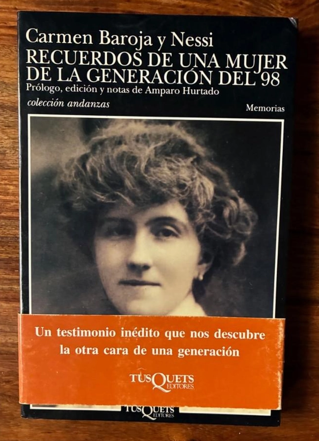 Portada del libro 'Recuerdos de una mujer de la generación del 98'.