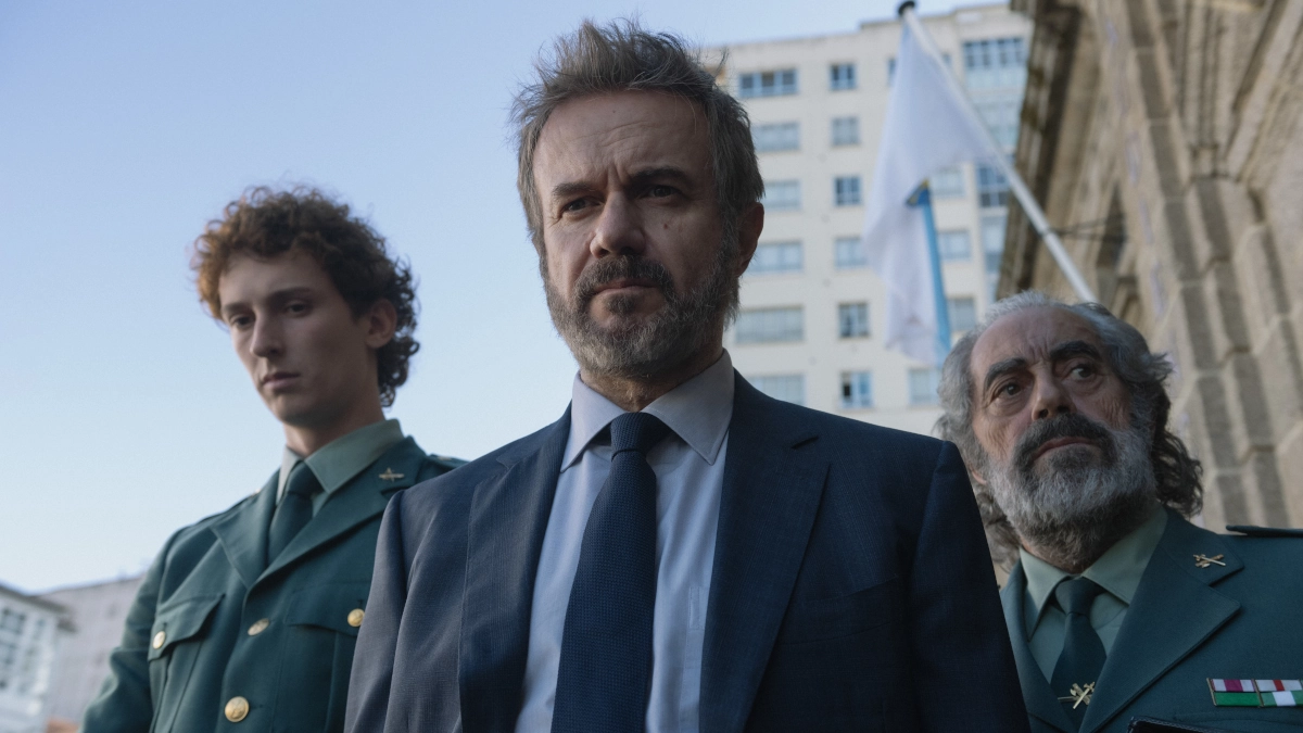 Fer Fraga, Tristán Ulloa y Carlos Blanco, en 'El crimen de Pazos'.