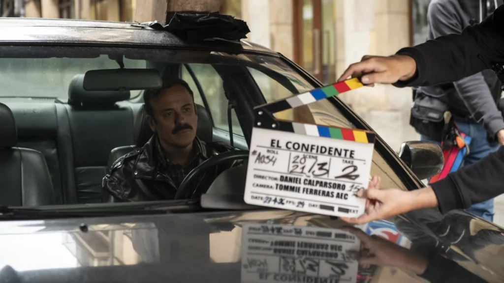 Imagen de Javier Gutiérrez en el rodaje de 'El confidente'.