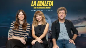Lucía Caraballo y Leonor Watling, en la promoción de 'La maleta'.